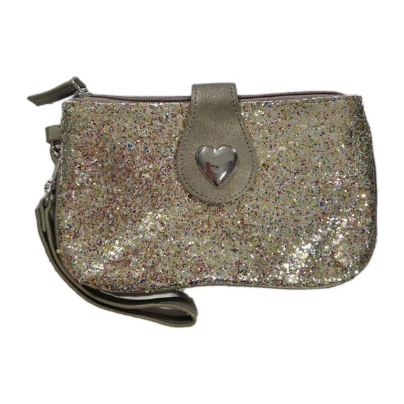 Candie's Jodie Gold Glitter Woman's Wristlet Wallet Purse - Picture 1 of 4